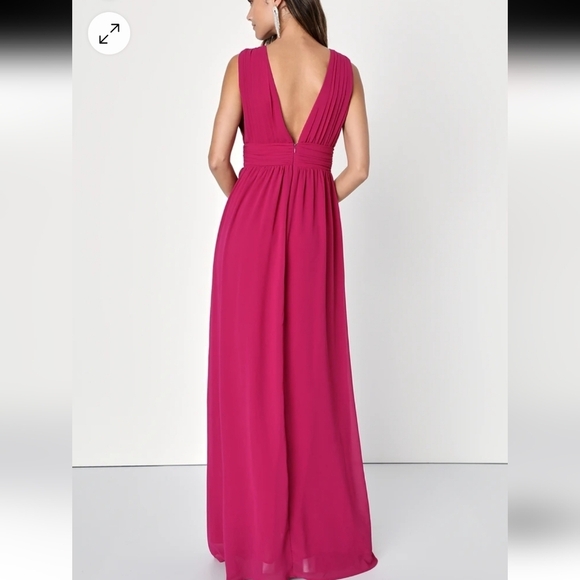 NWT Lulu's Heavenly Hues Magenta Formal Maxi Dress Bridesmaid Prom Size Medium - Picture 2 of 9